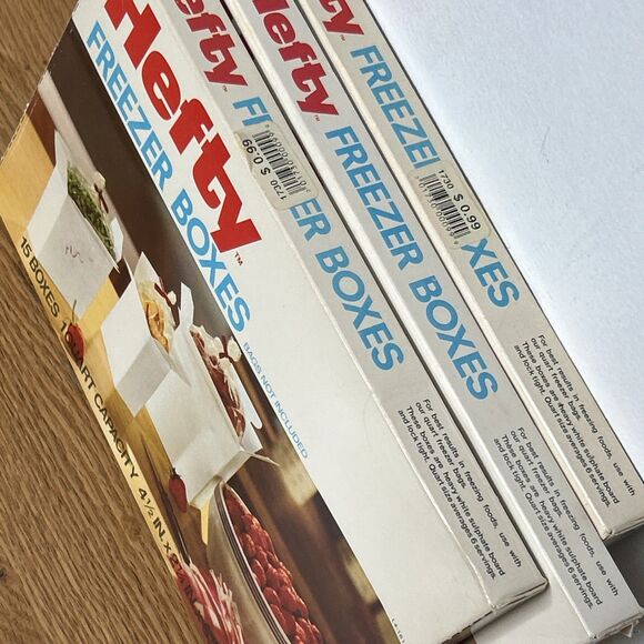 New Vintage 1980 HEFTY Freezer Boxes 42 Total 1 Quart Food Storage Boxes - Picture 2 of 4